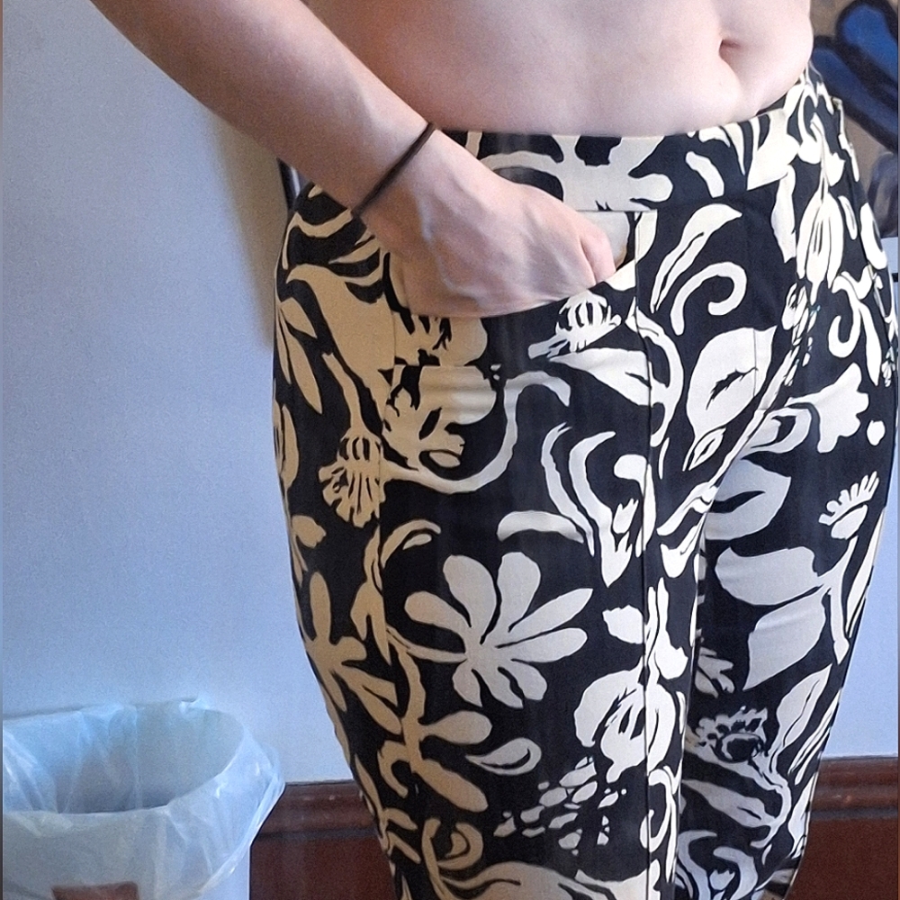 🚶‍♀️RALPH LAUREN🏌‍♀️Black/CreamFloral Pants